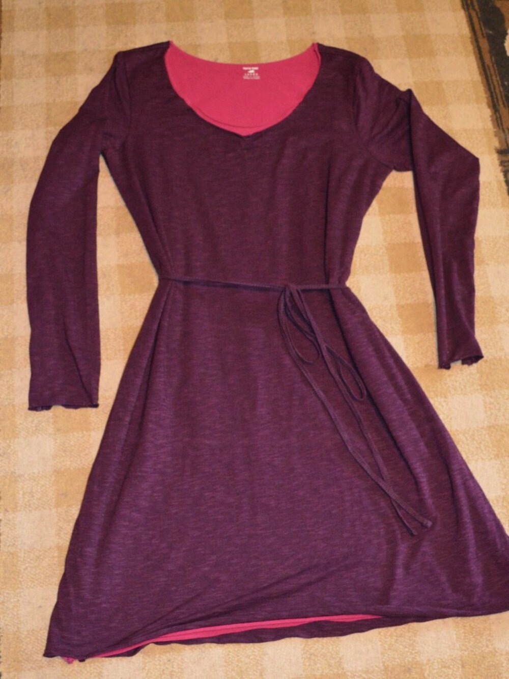 Horny Toad Layered Dress with Waist Tie Size Large